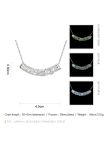 Collier Classique en Forme de Lune à la Pierre Bleu Claire Fluorescent - Plaqué Argent