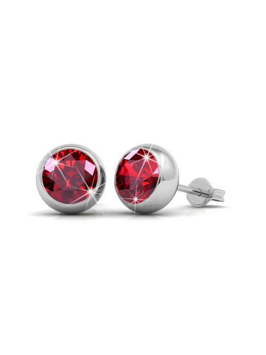 Coffret Scintillant de 7 Boucles d'Oreilles Plaquées Platine avec Cristaux Autrichiens en 7 Couleurs