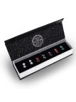 Coffret Scintillant de 7 Boucles d'Oreilles Plaquées Platine avec Cristaux Autrichiens en 7 Couleurs