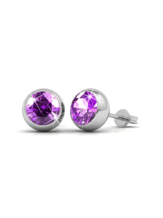 Coffret Scintillant de 7 Boucles d'Oreilles Plaquées Platine avec Cristaux Autrichiens en 7 Couleurs