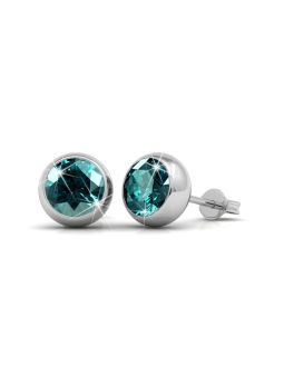 Coffret Scintillant de 7 Boucles d'Oreilles Plaquées Platine avec Cristaux Autrichiens en 7 Couleurs