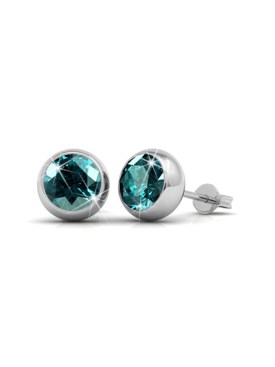 Coffret Scintillant de 7 Boucles d'Oreilles Plaquées Platine avec Cristaux Autrichiens en 7 Couleurs