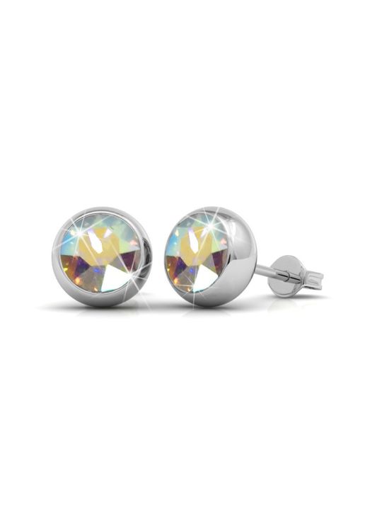 Coffret Scintillant de 7 Boucles d'Oreilles Plaquées Platine avec Cristaux Autrichiens en 7 Couleurs