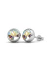 Coffret Scintillant de 7 Boucles d'Oreilles Plaquées Platine avec Cristaux Autrichiens en 7 Couleurs