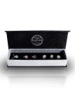 Coffret Élégance de 3 Parures en Plaqué Platine avec Cristaux Autrichiens Transparent, Rose et Fumé