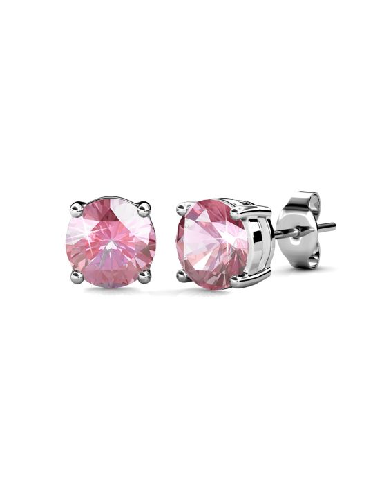 Coffret Élégance de 3 Parures en Plaqué Platine avec Cristaux Autrichiens Transparent, Rose et Fumé