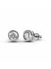Coffret de 6 Boucles d'Oreilles Plaquées Platine avec Cristaux Autrichiens