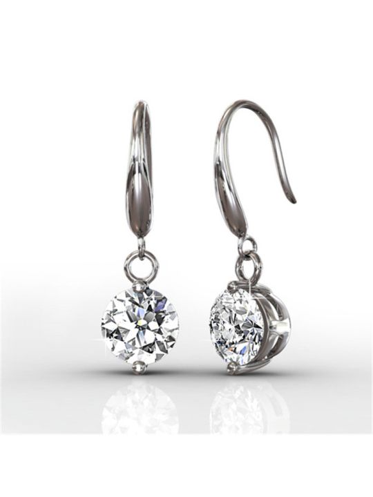 Coffret de 6 Boucles d'Oreilles Plaquées Platine avec Cristaux Autrichiens