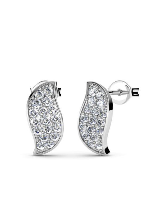 Coffret de 6 Boucles d'Oreilles Plaquées Platine avec Cristaux Autrichiens