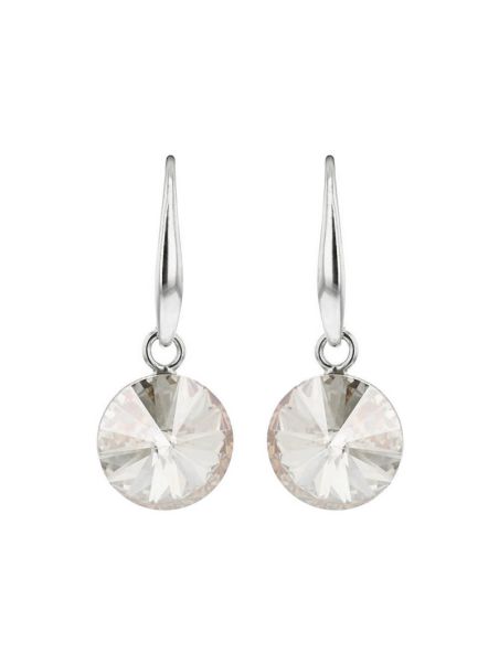 Boucles d'Oreilles Pendantes Plaquées Platine avec Cristal Autrichien