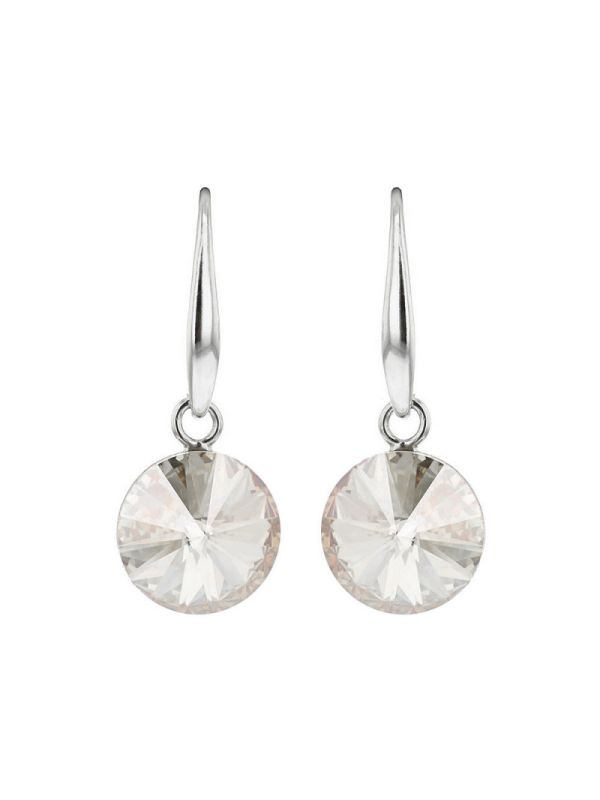 Boucles d'Oreilles Pendantes Plaquées Platine avec Cristal Autrichien