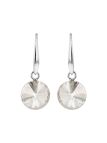 Boucles d'Oreilles Pendantes Plaquées Platine avec Cristal Autrichien