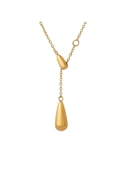 Collier en Acier Inoxydable Doré avec Goutte Pendante