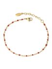 Bracelet Chaîne en Acier Inoxydable Doré avec Perles Colorées