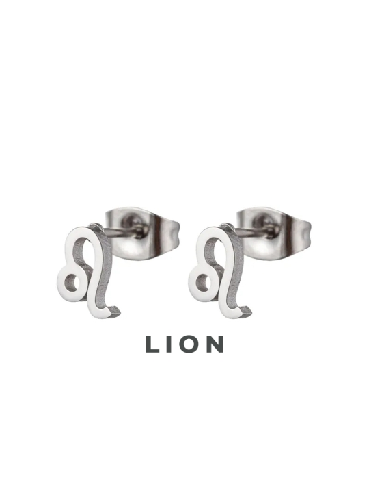 Boucles d'Oreilles Astrologiques en Acier Inoxydable - 8mm