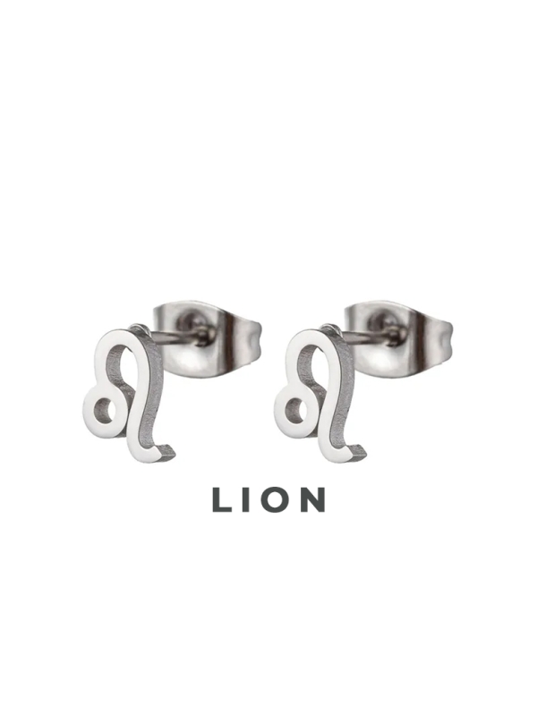 Boucles d'Oreilles Astrologiques en Acier Inoxydable - 8mm