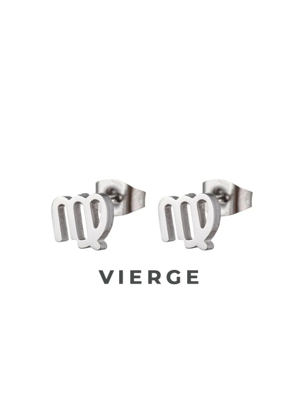Boucles d'Oreilles Astrologiques en Acier Inoxydable - 8mm