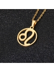 Collier signe astrologique en acier inoxydable doré