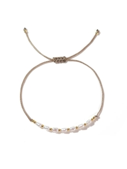 Bracelet minimaliste avec fausses perles et cordon ajustable