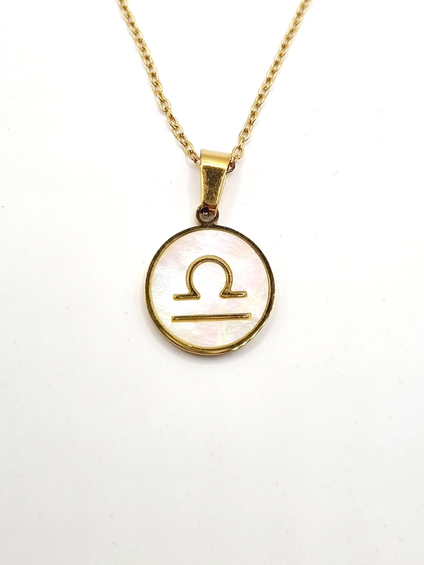 Collier signe astrologique en acier inoxydable plaqué or 18 carats – Élégance personnalisée