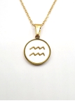 Collier signe astrologique en acier inoxydable plaqué or 18 carats – Élégance personnalisée