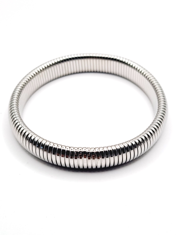 Bracelet extensible en acier inoxydable argenté au design moderne