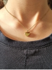 Collier enfant en acier inoxydable doré avec pendentif cœur
