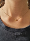 Collier enfant en acier inoxydable doré avec pendentif lune scintillante