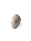 Bague en Acier Inoxydable Argenté Design Ovale Gravé