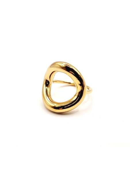 Bague en Acier Inoxydable Doré Design Minimaliste Ajouré