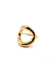 Bague en Acier Inoxydable Doré Design Minimaliste Ajouré