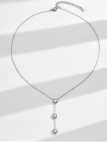Collier Argenté en Acier Inoxydable avec Pendentifs Cœurs Élégants