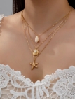 Collier Multi-Rangs Coquillage, Perle et Étoile de Mer – Élégance Bohème d’Été