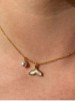 Collier Queue de Sirène et Perle Blanche – Élégance Marine et Féminité Envoûtante