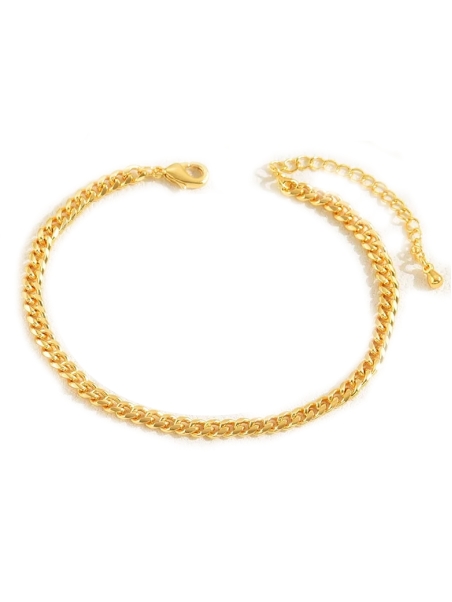 Chaîne de cheville dorée – Maille gourmette classique