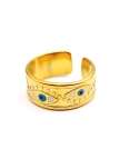 Bague dorée œil protecteur émaillé – bijou talisman