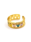 Bague dorée papillons multicolores émaillés – bijou fantaisie coloré