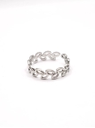 Bague argentée feuillage ajouré – style bohème chic