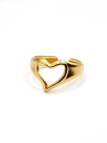 Bague cœur ajouré dorée en acier inoxydable – Élégance minimaliste