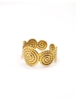 Bague dorée spirale texturée en acier inoxydable – Énergie et élégance symbolique