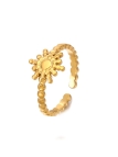 Bague dorée soleil en acier inoxydable – Éclat solaire et style estival