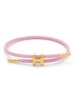 Bracelet Ajustable Rose & Lettre H Dorée – Élégance personnalisée et confort sur-mesure