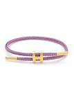 Bracelet Ajustable Mauve & Lettre H Dorée – Douceur chic et modernité subtile