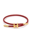 Bracelet Rouge & Fil Doré – Lettrine H et finitions dorées éclatantes