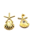 Boucles d’Oreilles Étoile & Coquillage – Acier Inoxydable Doré