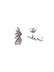 Boucles d’Oreilles Feuilles Argentées Sculptées – Acier Inoxydable Élégant