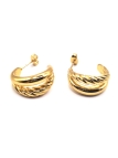 Boucles d'Oreilles Demi-Créoles Dorées Torsadées – Élégance Texturée
