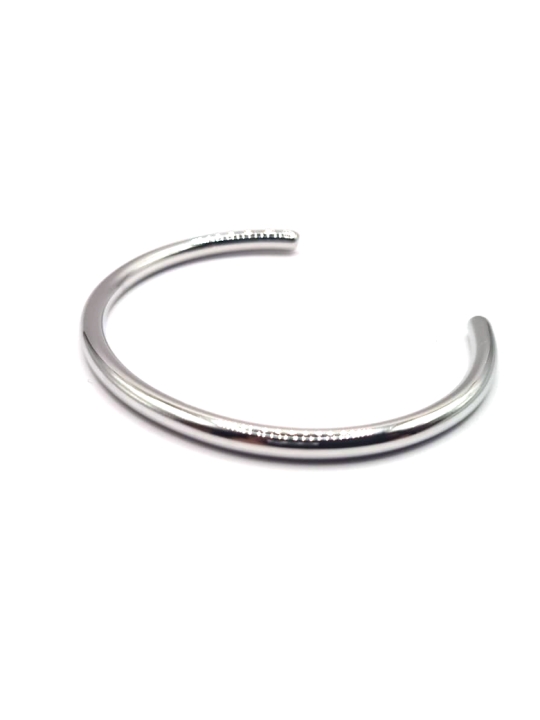 Bracelet Jonc Argenté Minimaliste – Élégance Épurée en Acier Inoxydable
