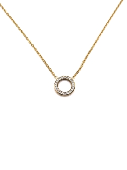 Collier Cercle Doré Pavé de Zircons – Symbole d’Harmonie et d’Éclat
