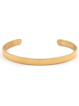 Bracelet Jonc Doré Ajustable en Acier Inoxydable – Élégance Masculine